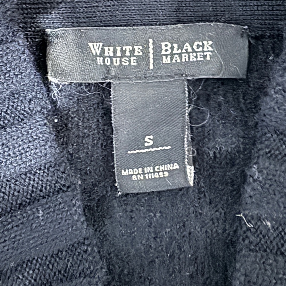 White House Black Market size small black wool sweater cardigan jacket - Picture 5 of 7